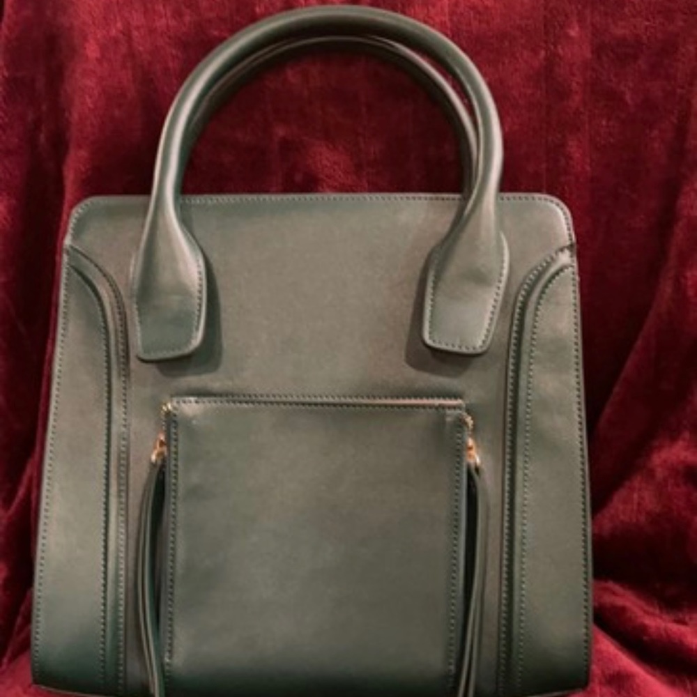 Segolene Paris En Cuir Hunter Green Satchel